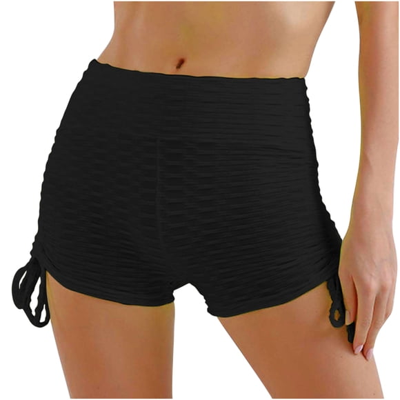 QUYUON Track Shorts for Women Compression Shorts Ladies Summer Shorts 2023 High Waisted Athletic Shorts Women Yoga Gym Shorts Pants Style S-261 Works Shorts Female Women's Running Shorts Black S