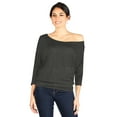 thumbnail image 2 of Dolman Tops for Women Sexy Off The Shoulder Tops Banded Waistband Shirts 3/4 Sleeves Regular and Plus Size Tops, 2 of 6