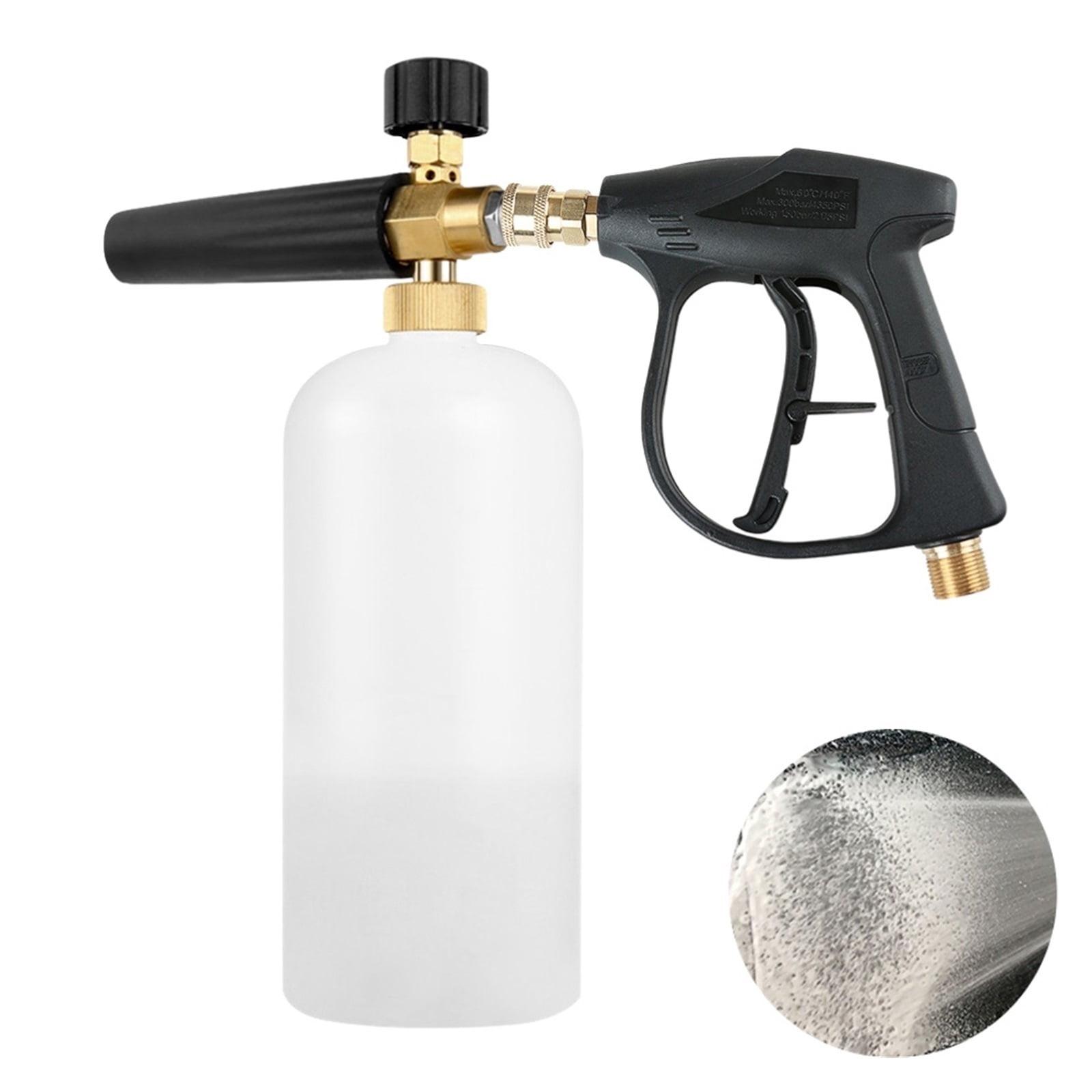 High Pressure Water Gun 220bar Foam PA Kettle Plastic Metal Portable For Car Truck Motorcycle Floor For Window Cleaning