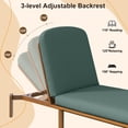 thumbnail image 3 of DTTRA 76.3" Acacia Wood Outdoor Chaise Lounge Chair with 4" Thick Cushion, 3-Position Adjustable Patio Recliner Sunbed for Poolside, Deck, Backyard & Garden, Green, 3 of 7