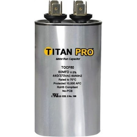 

TITAN PRO Run Capacitor 55+7.5 MFD 440/370 Volt Round