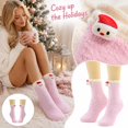 thumbnail image 2 of Kamentoy Women's Christmas Socks Snowman Mid-Calf Socks Women Christmas Crew Socks Thick Fuzzy Plush Socks Soft Warm Winter Sleep Socks, 2 of 6
