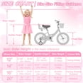 thumbnail image 5 of Korimefa Girls Bike for Toddlers 6-12 Years Old Kids, 20 inch Kids Bicycle with Basket and Doll Seat, Children Bicycles with Handbrake, Pink, 5 of 11