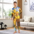 thumbnail image 4 of Sunflowers Blue Sky Adult Onesie Pajamas Slim Fit Christmas One Piece Suit Pjs for Women and Men Hooded Zipper, 4 of 7