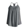 thumbnail image 5 of Women's Spaghetti Strap Sleeveless Tank Tops with Built in Bra Racerback Loose Flowy Beach Camis Lightweight Casual Summer Blouses Gray, 5 of 6