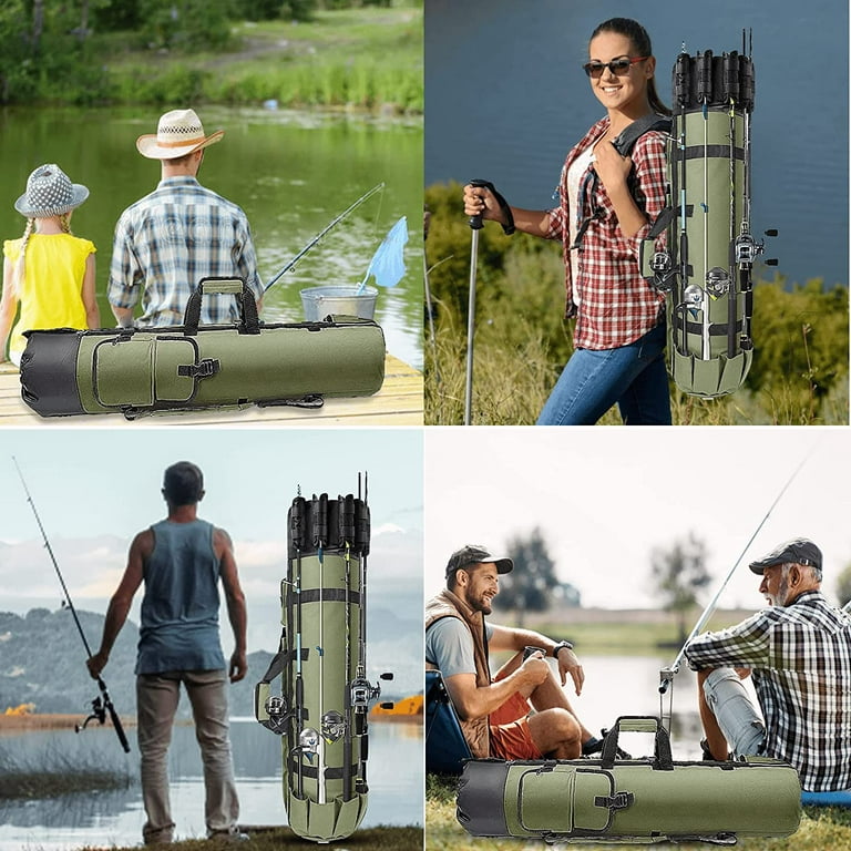 Portable Fishing Rod Poles Reels Tackle Carrier Bag Wear-Resistant