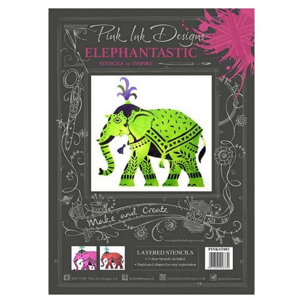 Download Pink Ink Layered Stencils Elephant Walmart Com Walmart Com
