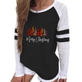 thumbnail image 1 of Hauts de Sortie pour Femmes Imprimé Patchwork T-Shirt à Col Rond T-Shirt Décontracté de Noël Blouse Hauts T-Shirts à Manches Longues pour Femmes en Liquidation, 1 of 6