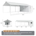 thumbnail image 6 of FOROUTIA 12x25ft Heavy-Duty Metal Carport with 12x5ft Storage Shed, White All-Weather Garage Shelter for Car/Truck/Boat/Lawn Equipment, Outdoor Tool Storage & Patio Shelter, 6 of 9