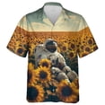 thumbnail image 2 of Camisas hawaianas con estampado 3D de astronauta para hombre, camisas con solapa de astronauta, camisetas holgadas con botones para la calle, mangas cortas, estilo hawaiano, 2 of 5