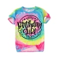 thumbnail image 3 of Yiyuu Birthday Girl Shirt Tie Dye Letter Print Short Sleeve Crew Neck T-Shirt, Sizes 1-13, 3 of 3