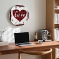 thumbnail image 6 of Wall Clock 10 Inch Valentines Day Round Silent Decorative Wall Clocks Battery Operated for Living Room Bedroom Kitchen Classroom Decor, Red and Black Buffalo Check Plaid Love Hearts,Small, 6 of 7