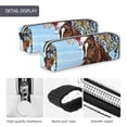 thumbnail image 4 of Fotbe Christmas Horse Pattern Leather Pencil Case, Pencil Pouch with Durable Zipper, Compact and Stylish Organizer for Stationery, Art Supplies, Travel Essentials, 4 of 7