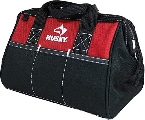 New HUSKY Tough 12 in Tool Carry Bag Contractor Plumber Electrician w/RYOBI Bits 