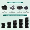 thumbnail image 6 of VECELO 7 Tiered Vertical Planters, Stackable Planters Garden Tower with Wheels and Support Pole, Stackable For Strawberries, Herb Vegetable Planters Indoor Outdoor, Black, 6 of 9