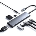thumbnail image 2 of Estación de acoplamiento PAVEOS 9 en 1 USB C, 1 HDMI 4K, 1 puerto USB 3.0, 2 puertos USB 2.0, 100 W PD, 1 puerto de datos tipo C, puerto auxiliar de 3,5 mm y lector de tarjetas., 2 of 5