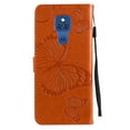 thumbnail image 6 of Wallet Case for Motorola Moto G Play 2021, Magnetic Flip Kickstand Emboss Butterfly PU Leather Protective Phone Cover with Wrist Strap & Card Slots, Orange, 6 of 8