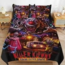 Killer Klowns from Outer Space Kids 3 Piece Bedding Set, Super Soft Printed Comforter Cover Sets with 1 Duvet Cover and 2 Pillowcase, Bedroom Decor Gifts for Boys Girls Teens Adult 86"x70"