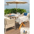 thumbnail image 5 of Outdoor Tablecloth with Umbrella Hole for Patio/Picnic/Party/Camping, Birds Floral Waterproof Table Cloth Rectangle Table Cover Washable, Farmhouse Vintage Pink Flower Leaf (52"x 70"), 5 of 8