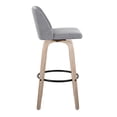 thumbnail image 4 of The Gray Barn  Vallberga 30" Fixed-Height Bar Stool with White Washed Wood Base (Set of 2) Grey Fabric/Black Round Footrest Washed,Black Finish, 4 of 5
