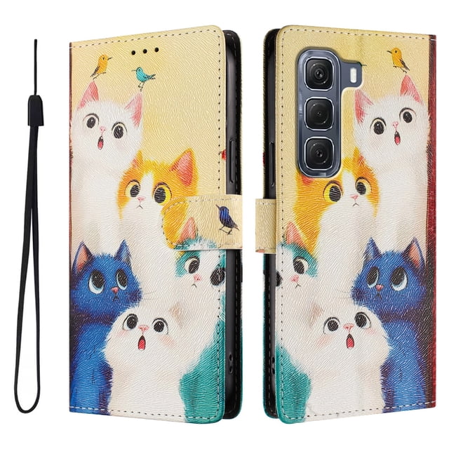 FOXDOCK Funda Tipo Cartera para infinix Hot 60 Pro 4G con Soporte y Correa – Diseño de Patrones Lindos