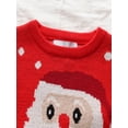 thumbnail image 4 of Suealasg Kids Boys Girls Christmas Sweaters Long Sleeve Crew Neck Santa Print Loose Knitted Pullovers Tops 18M 1T 2T 3T 4T 5T 6T 7T Little Boys Girls Fall Winter Warm Sweatshirts Clothes, 4 of 10