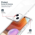 thumbnail image 5 of for iPhone 14 Luxury case, Hybrid Soft Silicone Bumper & Crystal Clear Hard PC Back,3 in 1 Military Drop Protection Transparent, Camera Lens Protection Case for iPhone 14, White, 5 of 7