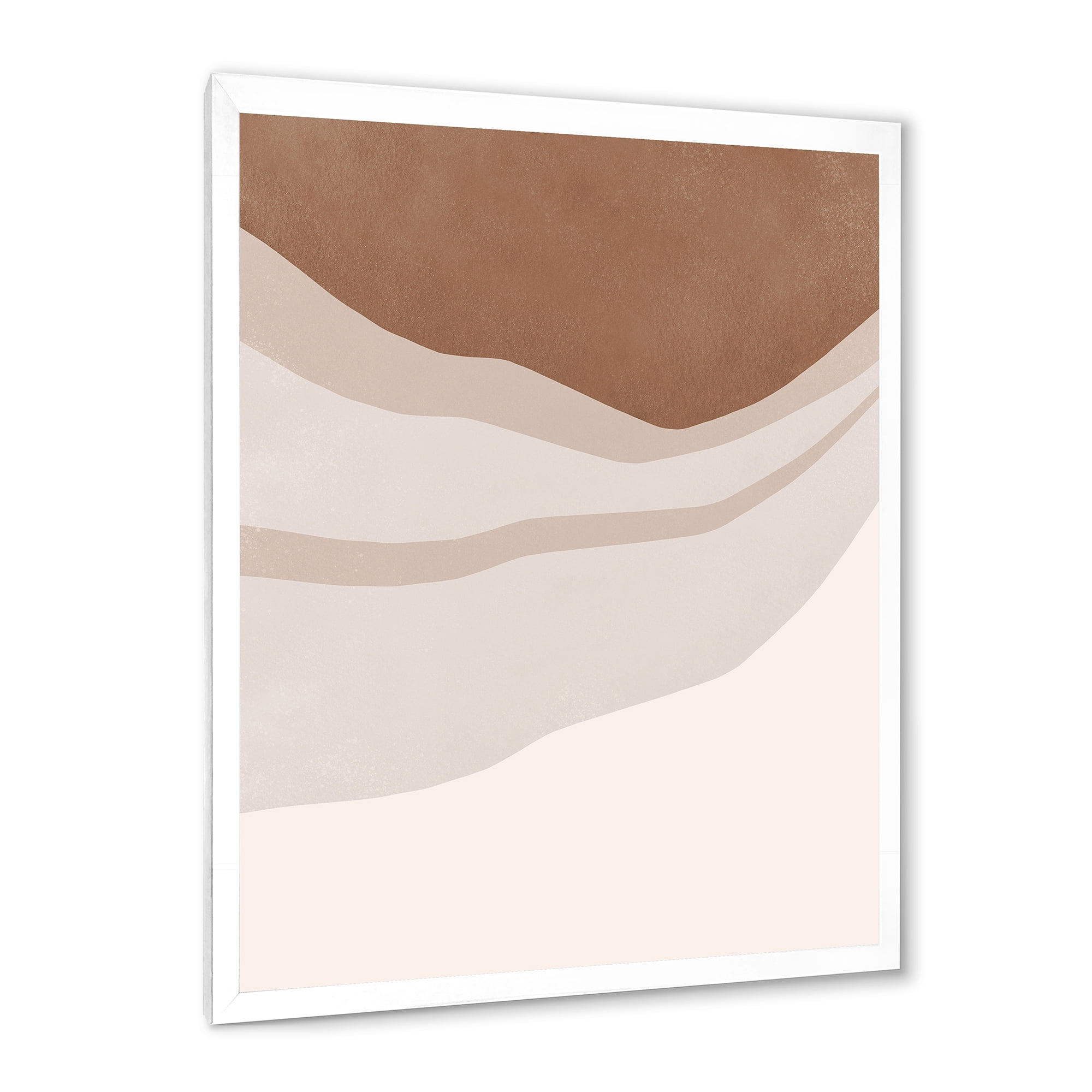 Designart 'Ivory and Terracotta Shapes with Scuff Effect' Modern Framed Art Print