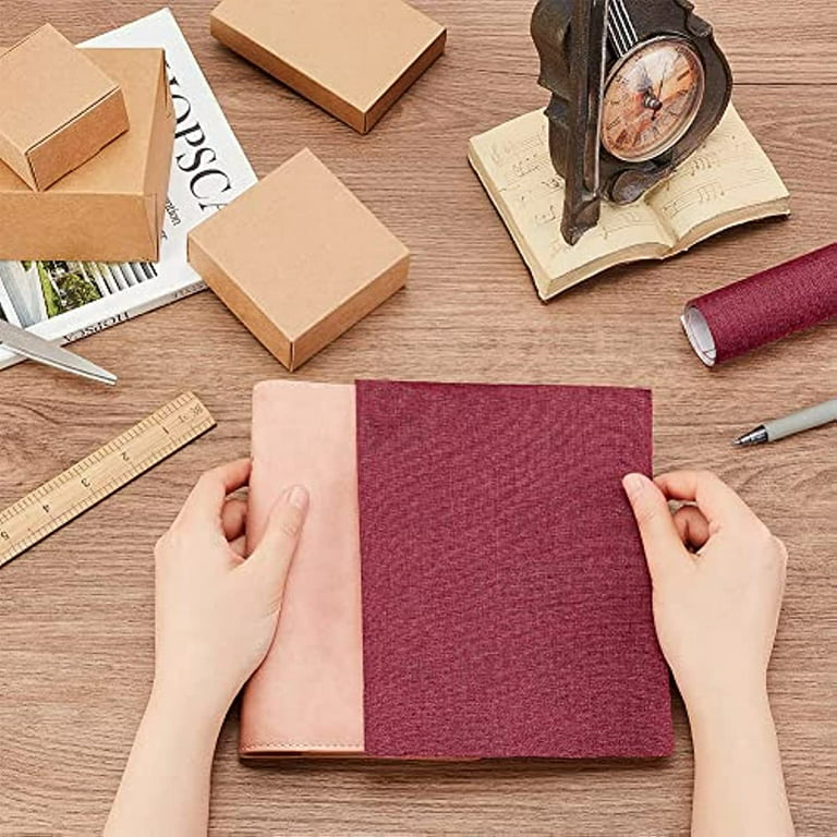 Wooqu Book Cloth, Fabric Surface and Paper Backed, Durable, Strong, 17x29”,  for Book Binding, Dark Red