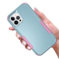 thumbnail image 3 of iPhone 12 Pro Case , iPhone 12 Case , [ Teal + Pink ] Shockproof Heavy Duty Armor Protective Phone Cases Hard Rugged Bumper Cover for iPhone 12 / 12 Pro 6.1 inch, 3 of 7