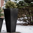 thumbnail image 4 of Garden Large Metal Glazed Floor Planter Set of  x H - Luxurious Glossy Finish  Tall Square Tapered  Plant Pots   Flower Pot Indoor &; Outdoor  Drainage Hole, 4 of 7