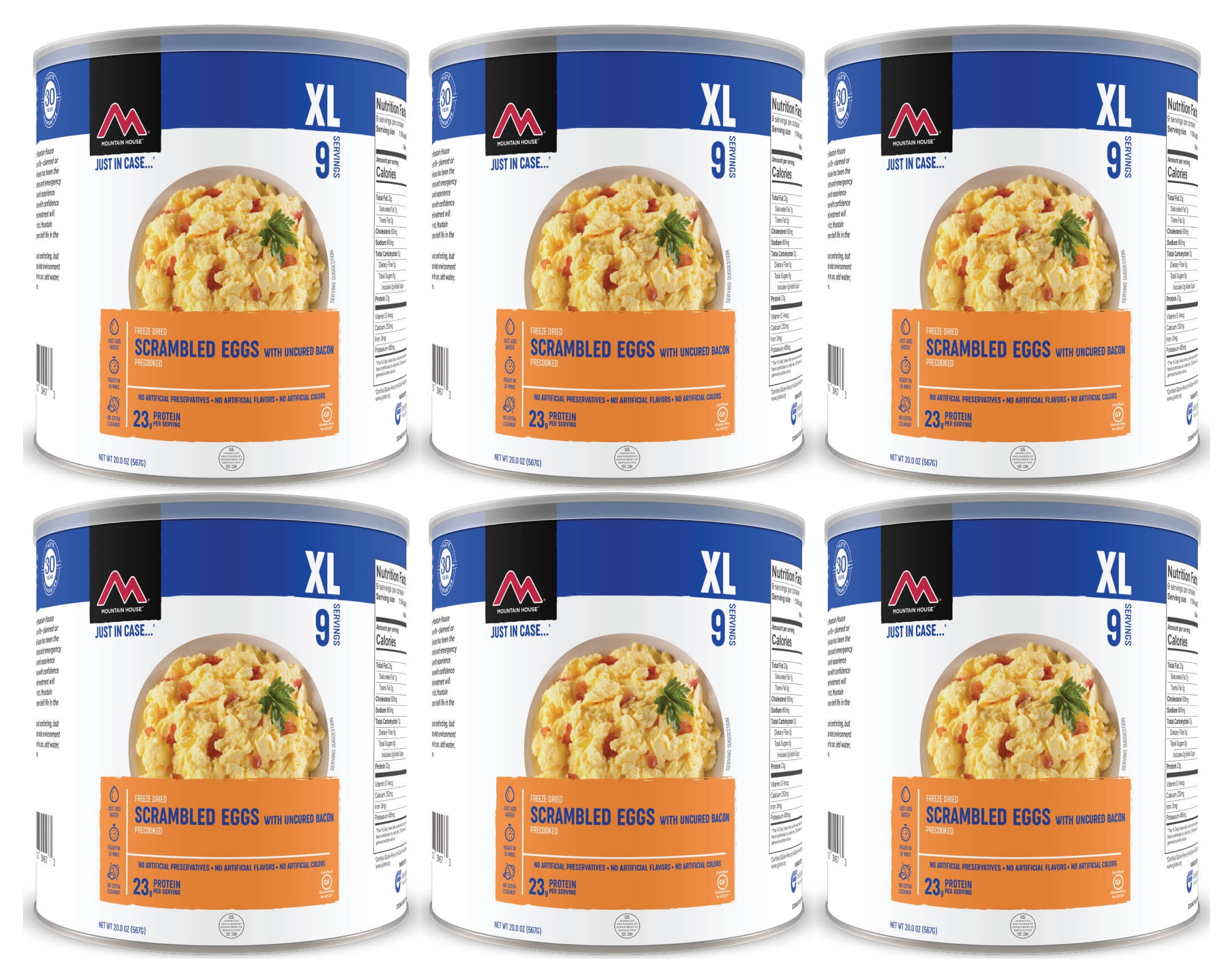 Mountain House Scrambled Eggs With Bacon 10 Can Freeze Dried Food 6 Cans Per Case Walmart Com Walmart Com