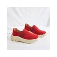 thumbnail image 4 of Fangasis Womens Platform Shoes Lightweight Sneakers Slip On Casual Sports Breathable Flats Red 7.5, 4 of 8