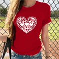 thumbnail image 4 of VKOYWKM Valentine's Day T-Shirt for Women Romantic Heart Graphic Tees Womens Tops Short Sleeve Crew Neck Spring T Shirts, 4 of 5