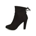 thumbnail image 4 of New Women Breckelles Pamela-07 Faux Suede Drawstring Chunky Heel Sock Bootie, 4 of 5