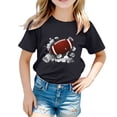 thumbnail image 2 of TIEVOSA Boys Girls Top Short Sleeve Casual Rugby Football Letter Printed for 5-6 Years, 2 of 3