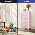thumbnail image 5 of BuySphere 4 Dresser Storage Tower, Organizer Drawers for Closet Boys & Girls Bedroom, Bedside Furniture, Chest for Home, College Dorm, Steel Frame, Wood Top, Fabric Bins,Pink, 5 of 12