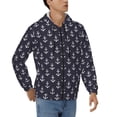 thumbnail image 4 of Zip Up Hoodies for Men - white anchor navyblue pattern Long Sleeve Comfrt Men'S Fashion Hoodies & Sweatshirts, Jackets for Men Hoodies Pullover Clothing Clothes with Pouch, 4 of 5