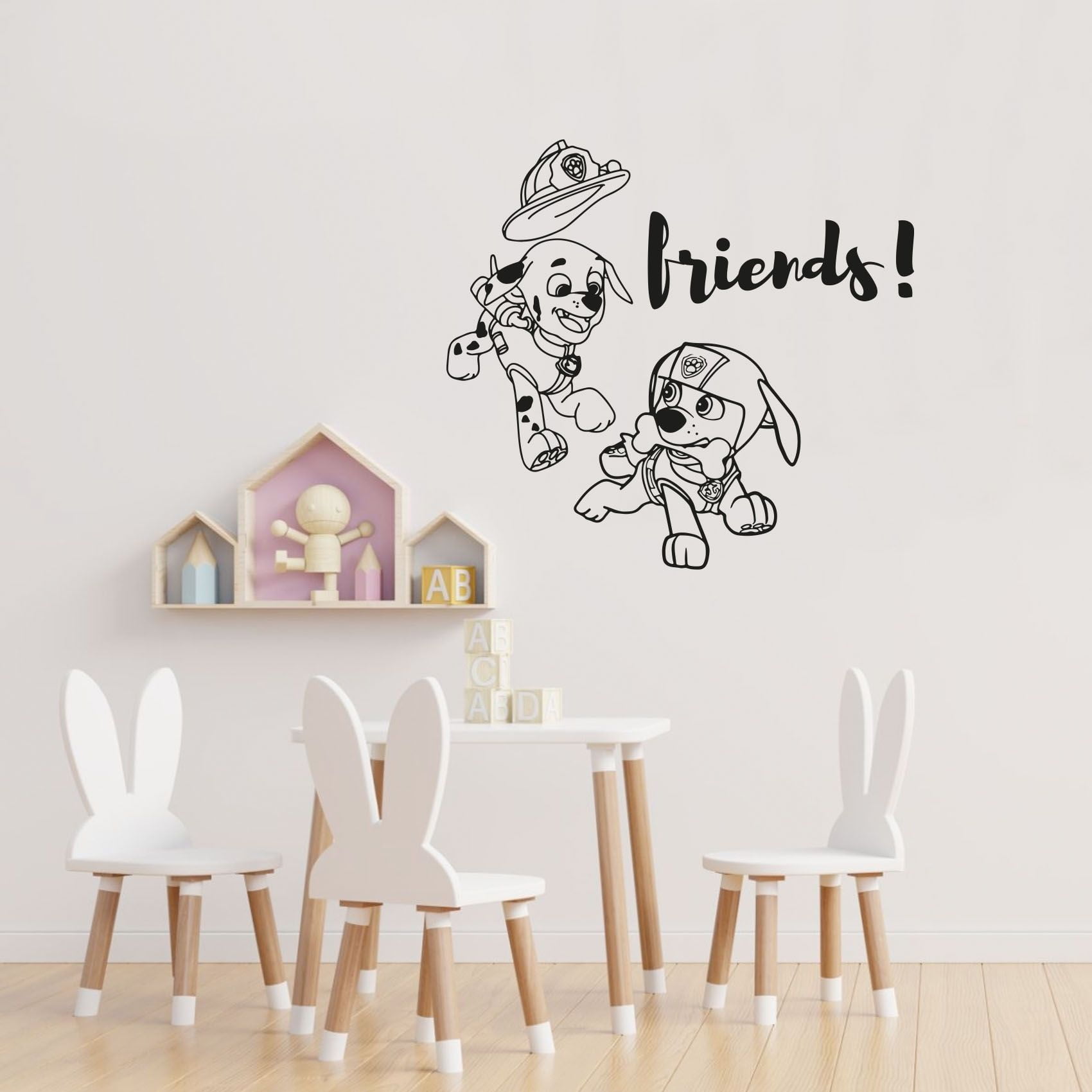 Paw Patrol Wall Stickers 3D Bedroom Boys Decal Art Girls Vinyl Smashed Poster 