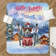 thumbnail image 4 of Hello Welcome Winter The Ski Rat Terrier Snowy Day Cozy Sherpa Blanket Ratty Dog Lover Warm Soft Throw Blanket - 13013, 4 of 5