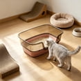 thumbnail image 5 of Semi-Enclosed Small Cat Litter Box, High Sides Odor Cat Litter Pan with Cat Scooper, Top Entry Cat Litter Box, Detachable Easy Clean, Cat Necessities 17.72×11.81x3.94 Inch (Pink), 5 of 6