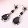 thumbnail image 5 of Opvise Party Fashion Women Shiny Rhinestone Inlaid Waterdrop Long Dangle Stud Earrings, 5 of 8