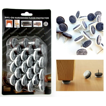 24 Pc Nail-On Furniture Protection Felt Pads HardWood Floor Scratch Protector