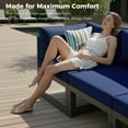 thumbnail image 5 of RADIATA 11-Piece Modern Aluminum Patio Furniture Set with High-Back Seating, Aluminum Outdoor Sectional Sofa with Chaise Lounges and Fire Pit Table, 500 lbs Weight Capacity, Navy Blue, 5 of 9