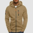 thumbnail image 2 of Rrunsv 2024 New Zipper Hoodies for Men Slim Sweatshirts Fall Casual Fashion Coats(Khaki,M), 2 of 5