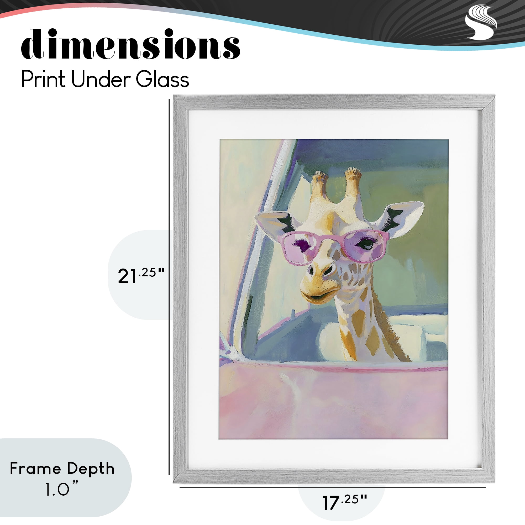 Stupell Industries Giraffe Car Ride Gray Framed Print Under Glass, design by The Prints Vibe