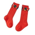 thumbnail image 2 of Lilgiuy Christmas Socks for Newborn Infants Girls Tube Ruffled Long Stockings with Bow Knot Toddlers Warm School (Red, 0 -2 Years), 2 of 4