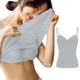 thumbnail image 6 of Textilo Women's Plus Size Tank Tops with Built In Bras V Neck Spaghetti Strap Tanks Camisole Sleeveless Cami Top Flowy Casual Summer Loose Fit Lightweight Undershirts,Gray S, 6 of 6