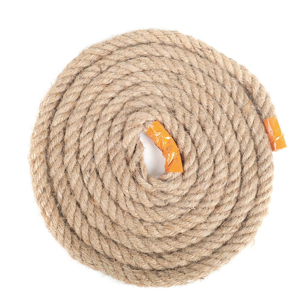 JFFLYIT Jute Rope Natural Jute Manila Rope Nautical Hemp Rope Twisted Natural Thick Heavy Duty Rope for Crafts, Bundling,Anchor, Hammock, Nautical, Tug of