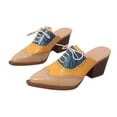 thumbnail image 5 of DeHolifer Wingtips Oxford Shoes for Women Lace-Up Cutout Brogues Saddle Shoes Vintage Low Block Heel Almond Toe Non-Slip Work Lightweight Casual Shoes, 5 of 8